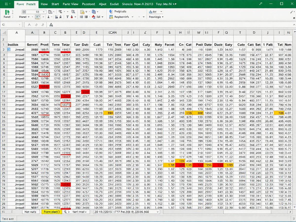 Messy, cluttered Excel spreadsheet with errors and inconsistent data